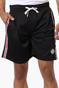 Mecca Side Stripe Mesh Shorts - Black