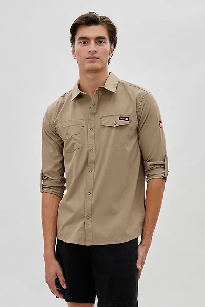 Canada Weather Gear Adventure Bound Utility Roll Up Sleeve Casual Shirt