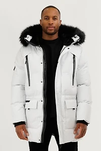 Canada Weather Gear Faux Fur Backpack Strap Parka Jacket - White