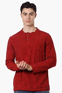 Canada Weather Gear Basic Henley Long Sleeve Top