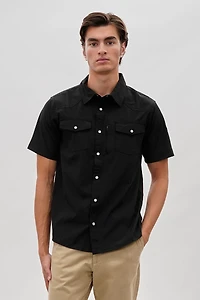 Canada Weather Gear Short Sleeve Snap Button Casual Shirt