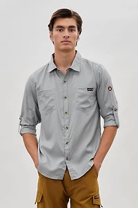Utility Ripstop Casual Shirt - Grey