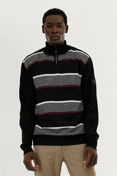 Canada Weather Gear Striped 1/4 Zip Pullover Sweater