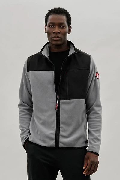 Colour Block Fleece Lightweight Jacket - Grey