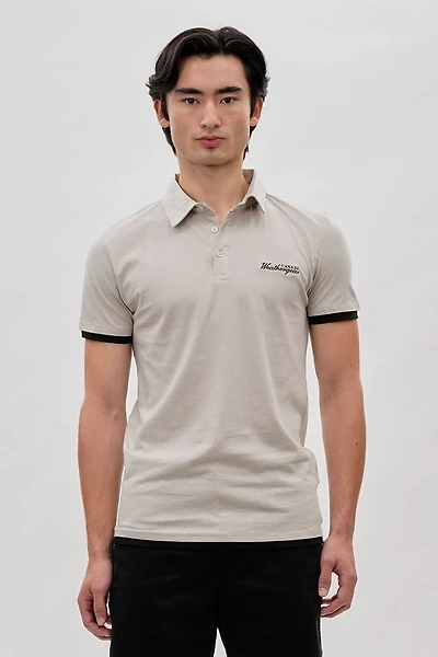 Vintage Short Sleeve Polo Shirt - Stone