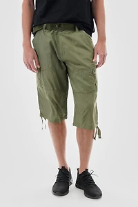 Essentials Super Triple Goose Striped Belted Cargo Shorts