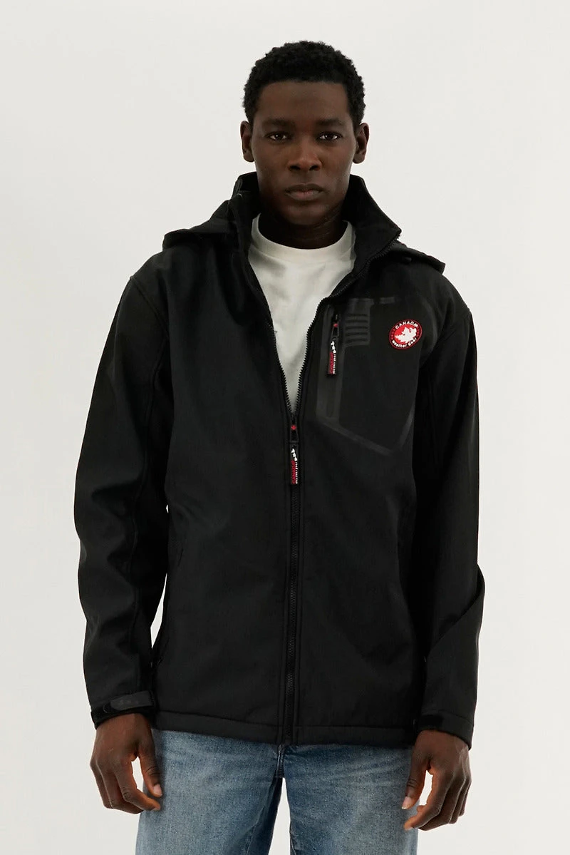 Canada Weather Gear Soft Shell Hooded Lightweight Jacket