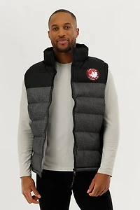 Colour Block Puffer Vest - Grey