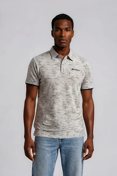 Two Tone Soft Polo Shirt - Stone