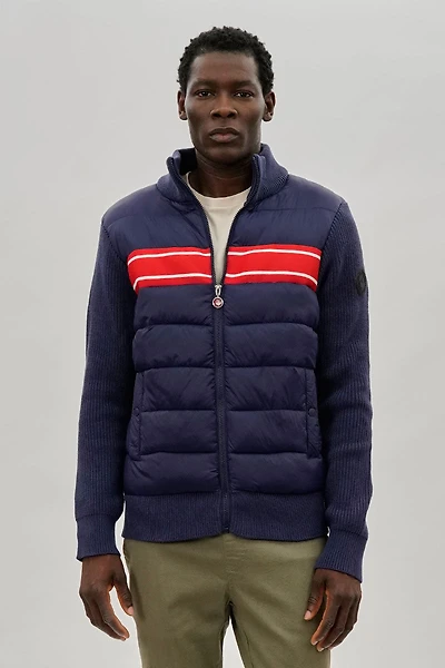 Canada Weather Gear Striped Puffer Lightweight Jacket - Navy
