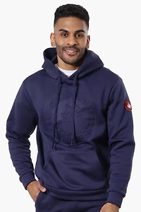 Solid Embossed Logo Hoodie - Navy