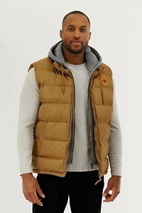 Hooded Puffer Vest - Camel