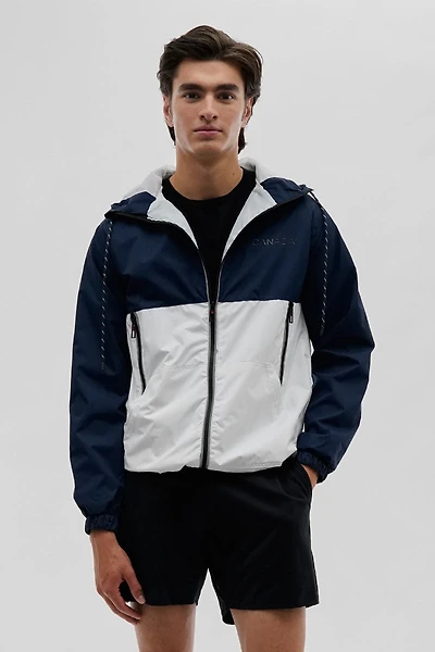 Hooded Colour Block Lightweight Jacket