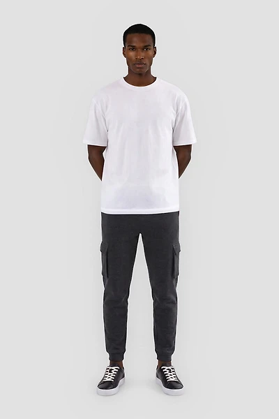 Fleece Cargo Sweatpants - Stone