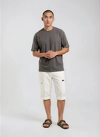 Roll Up Cargo Shorts - White