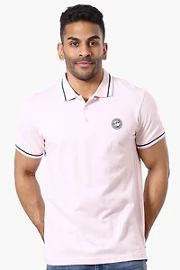 Canada Weather Gear Stripe Detail Short Sleeve Polo Shirt