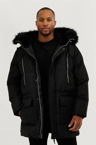 Canada Weather Gear Faux Fur Backpack Strap Parka Jacket