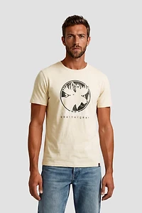 Short Sleeve Printed Tee - Cream