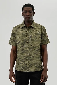 Canada Weather Gear Digi Camo Print Button Up Casual Shirt