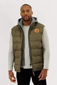 Hooded Puffer Vest - Olive