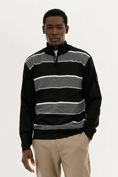 Canada Weather Gear Striped 1/4 Zip Pullover Sweater