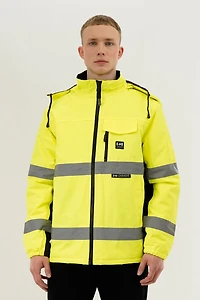 Hi-Vis Reflective Parka Jacket - Yellow