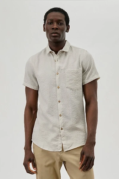 Canada Weather Gear Vintage Textured Button Up Casual Shirt