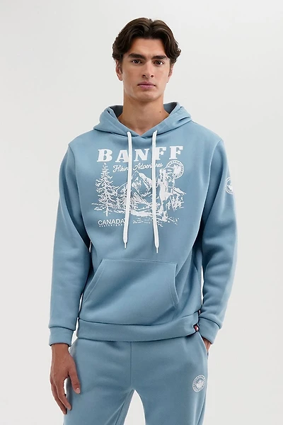 Banff Print Hoodie - Blue