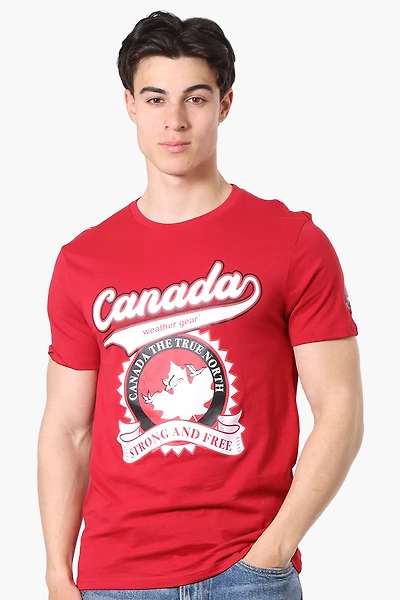 Canada Weather Gear Strong And Free Print Tee - Red