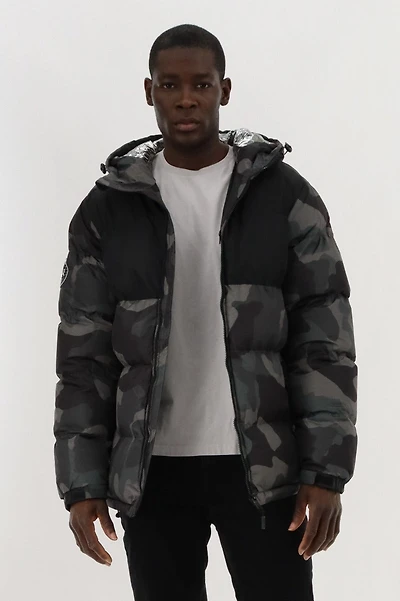 Canada Weather Gear Hooded Puffer Bomber Jacket