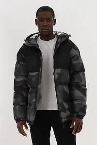 Canada Weather Gear Hooded Puffer Bomber Jacket