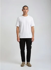 Joggers with White Logo Patch Pockets