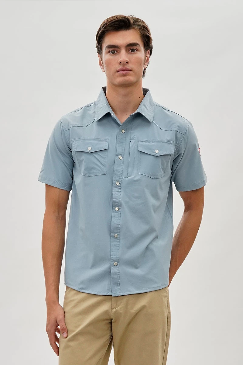 Canada Weather Gear Short Sleeve Snap Button Casual Shirt