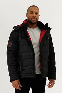 Super Triple Goose Contrast Lining Puffer Bomber Jacket