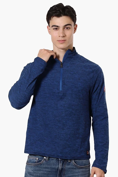 Basic 1/4 Zip Long Sleeve Top - Navy