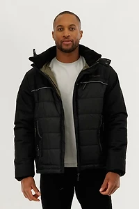 Super Triple Goose Contrast Lining Puffer Bomber Jacket