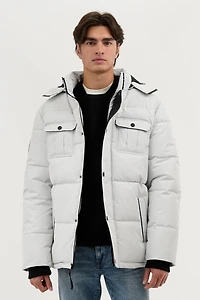 Quilted Puffer Parka Jacket - White