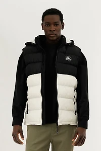 Colour Block Hooded Vest - White