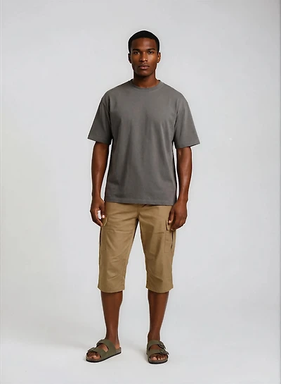 Long Ripstop Cargo Shorts - Camel