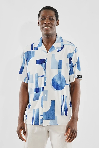Canada Weather Gear Travel Collection Abstract Print Button Up Casual Shirt