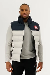 Colour Block Puffer Vest - Stone