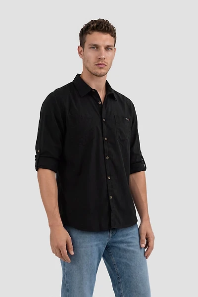 Button Up Casual Shirt - Black
