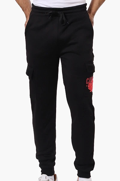 Tie Waist Cargo Joggers - Black