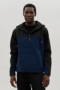Colour Block Half Zip Hoodie - Navy