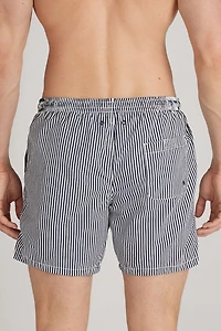 Stripe Print Swim Trunks