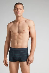 Blue Green Stripe Print Superior Cotton Boxers