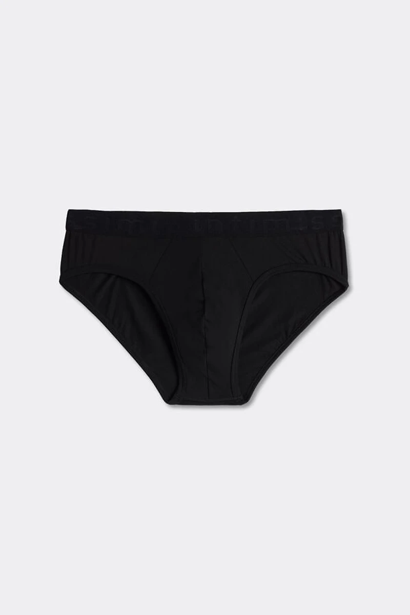 Microfiber Briefs with Logo Detail