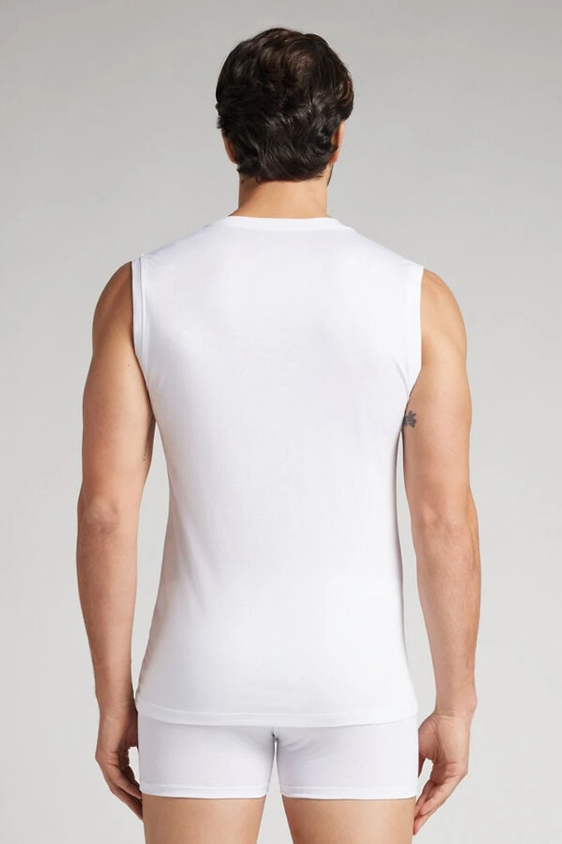 Premium Mercerized Cotton Tank Top with Wide Shoulder Bands