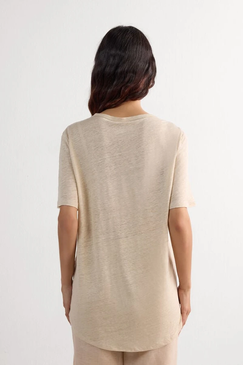 The Pure Linen Short Sleeve Top