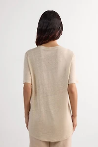 The Pure Linen Short Sleeve Top